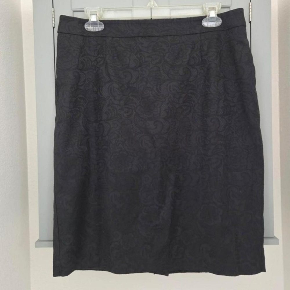 Apt. 9 Black Lace Design Black Mini Skirt Y2K Office Goth Whimsigoth Size 10
